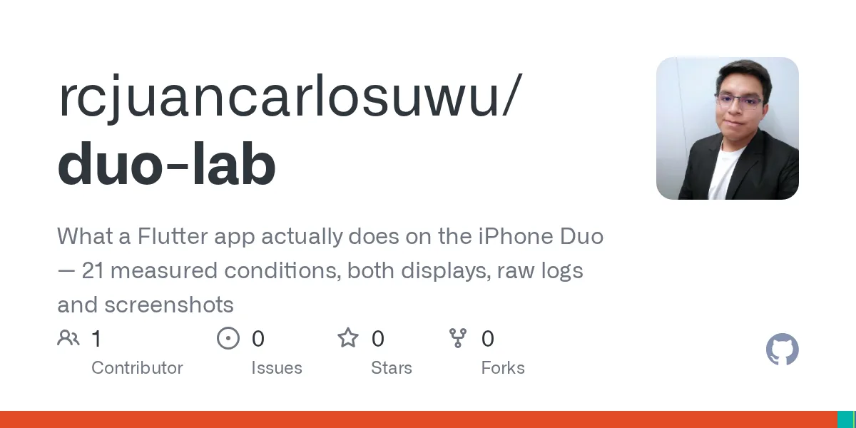 What a Flutter app actually does on the iPhone Duo — 21 measured conditions, both displays, raw logs and screenshots - rcjuancarlosuwu/duo-lab