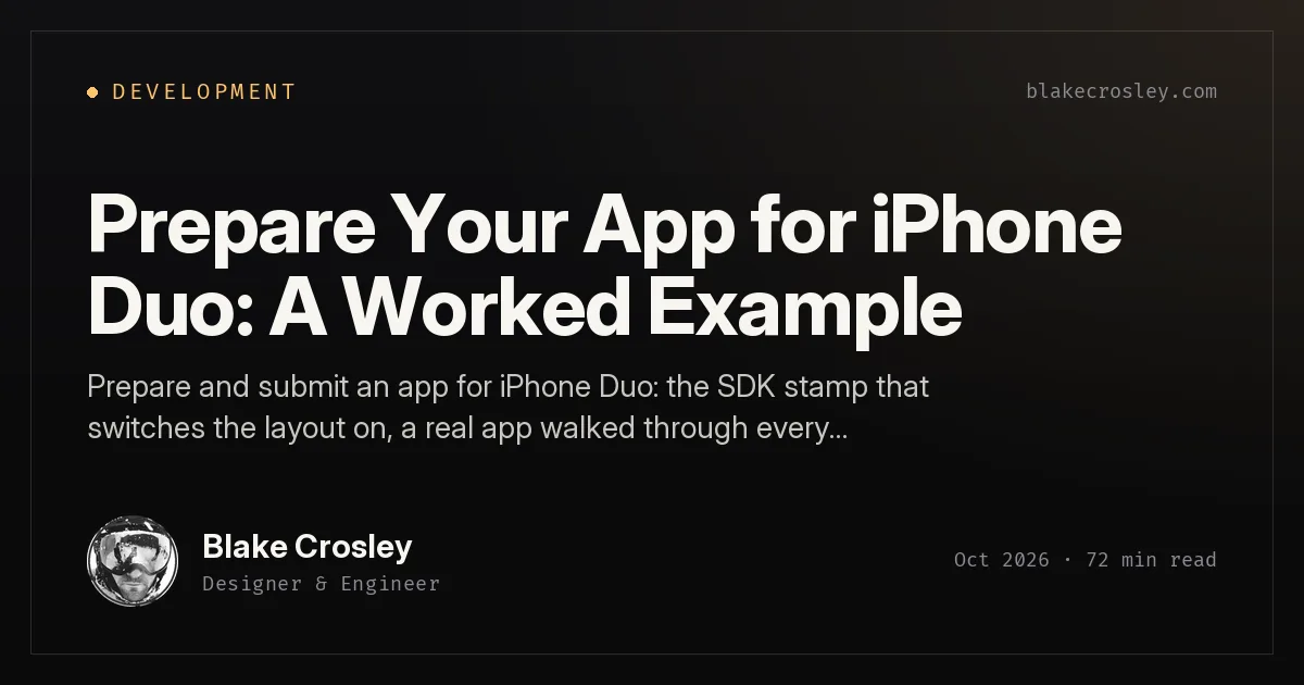 Prepare Your App for iPhone Duo: A Worked Example