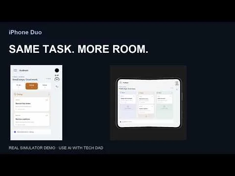 DuoBoard: one task column closed, three when open
