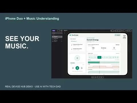 DuoScope: pocket player closed, song map beside it when open