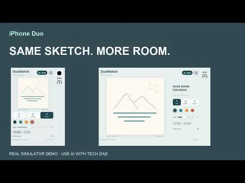 DuoSketch: the tool palette moves aside when you open it
