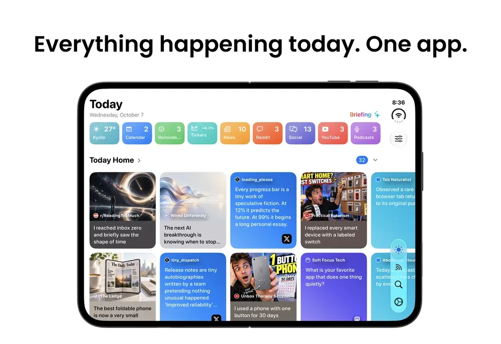 NewsNinja: the feed list beside a story and its summary